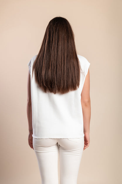 T-shirt in cotone con stampa, bianca