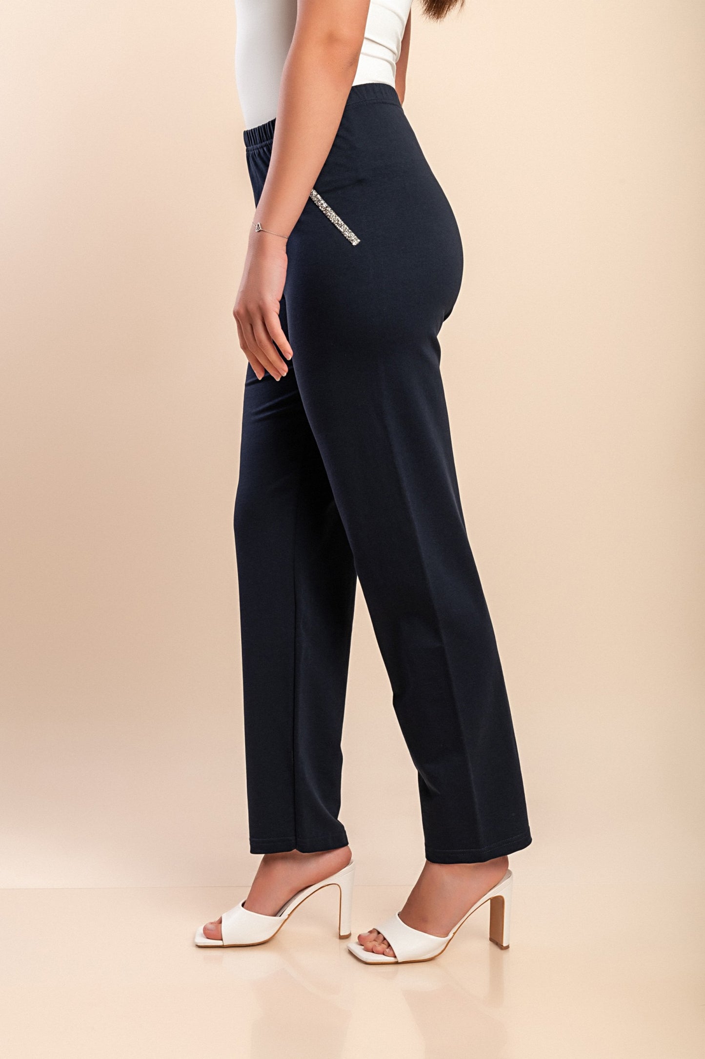 Pantaloni di cotone, blu scuro