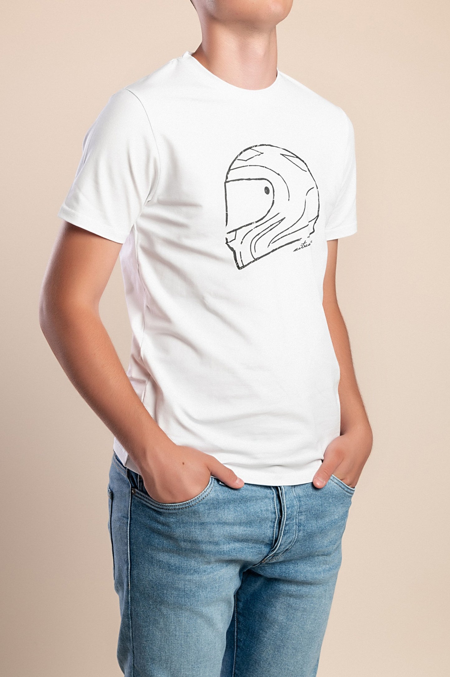 T-shirt da uomo in cotone con stampa, nera