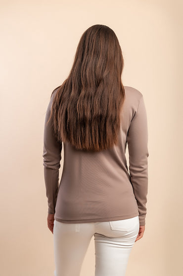 Maglia in cotone a maniche lunghe, beige