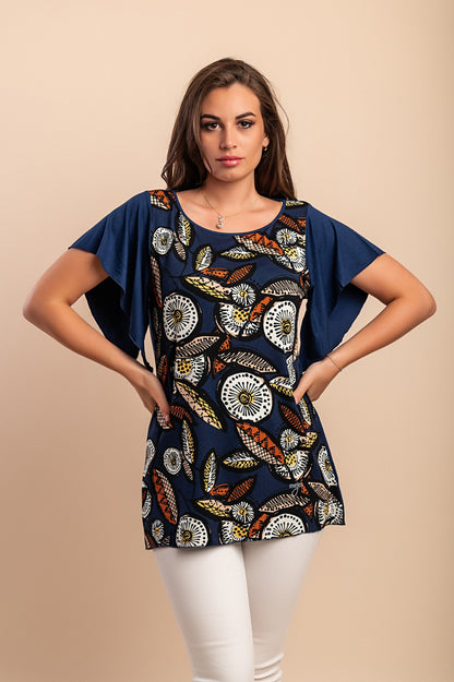 T-shirt stampata, blu scuro