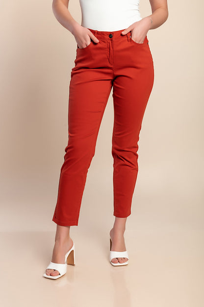 Pantaloni di cotone taglie forti, mattone