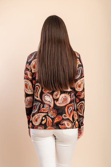 Top stampato, arancione