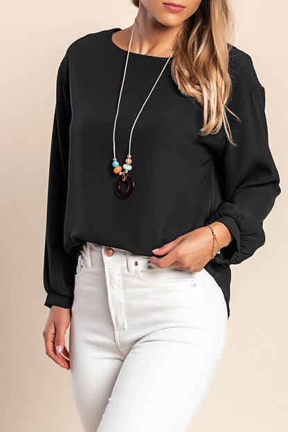 Camicetta con collana, blu scuro