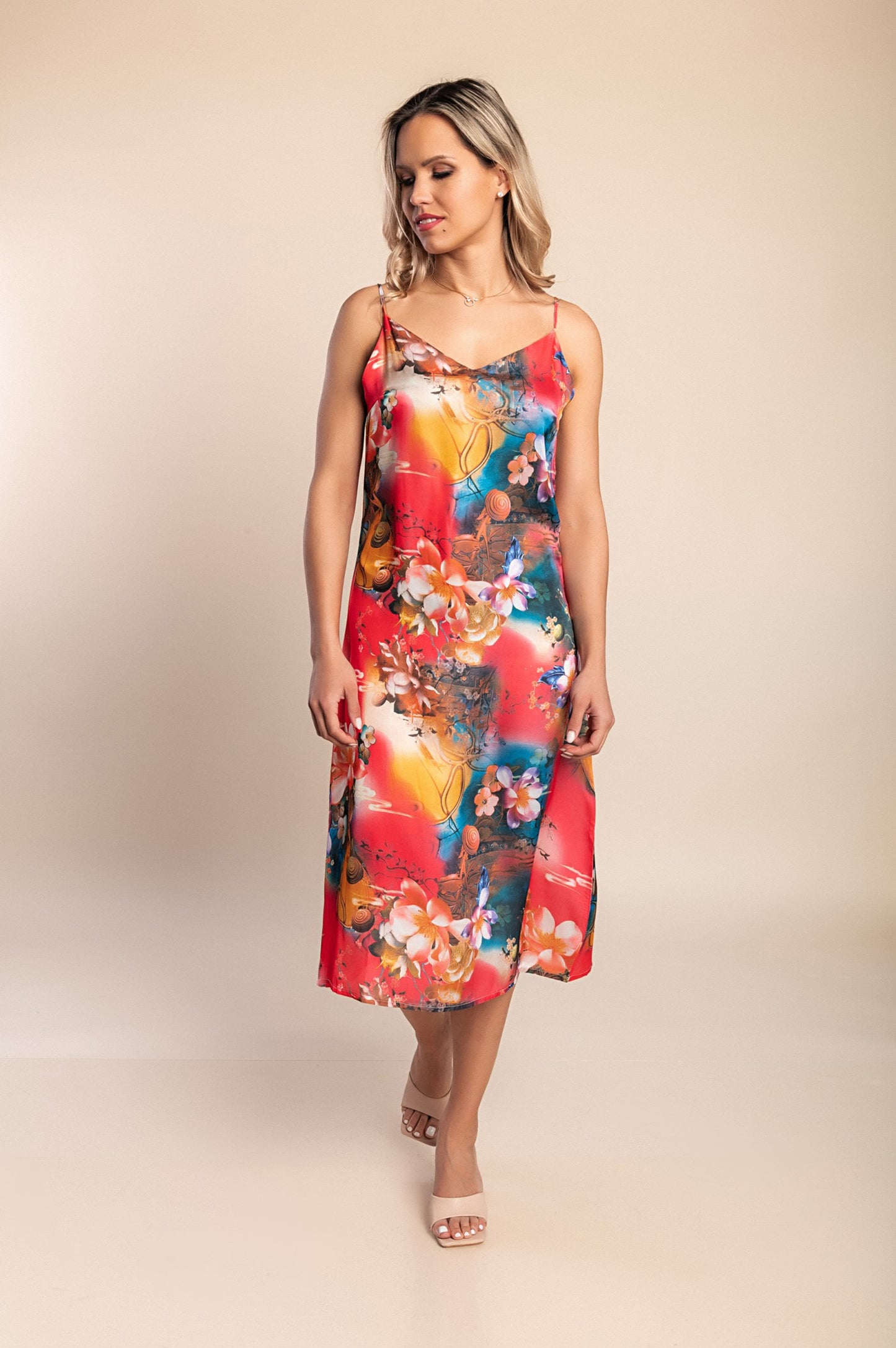 Mini abito con stampa, rosa