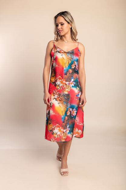 Mini abito con stampa, rosa