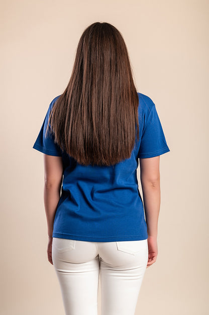 T-shirt girocollo, blu scuro