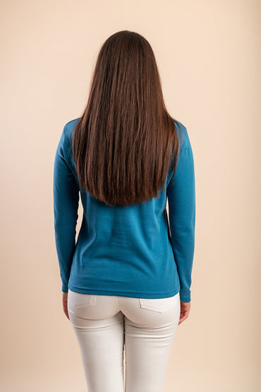 Camicia in cotone a maniche lunghe, blu