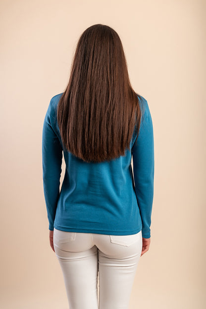 Camicia in cotone a maniche lunghe, blu