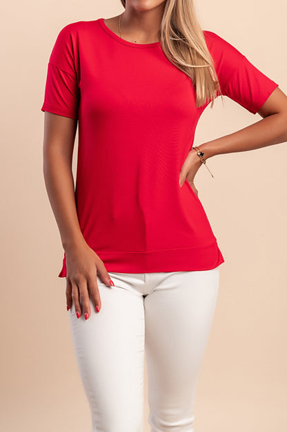 Maglietta girocollo, rossa