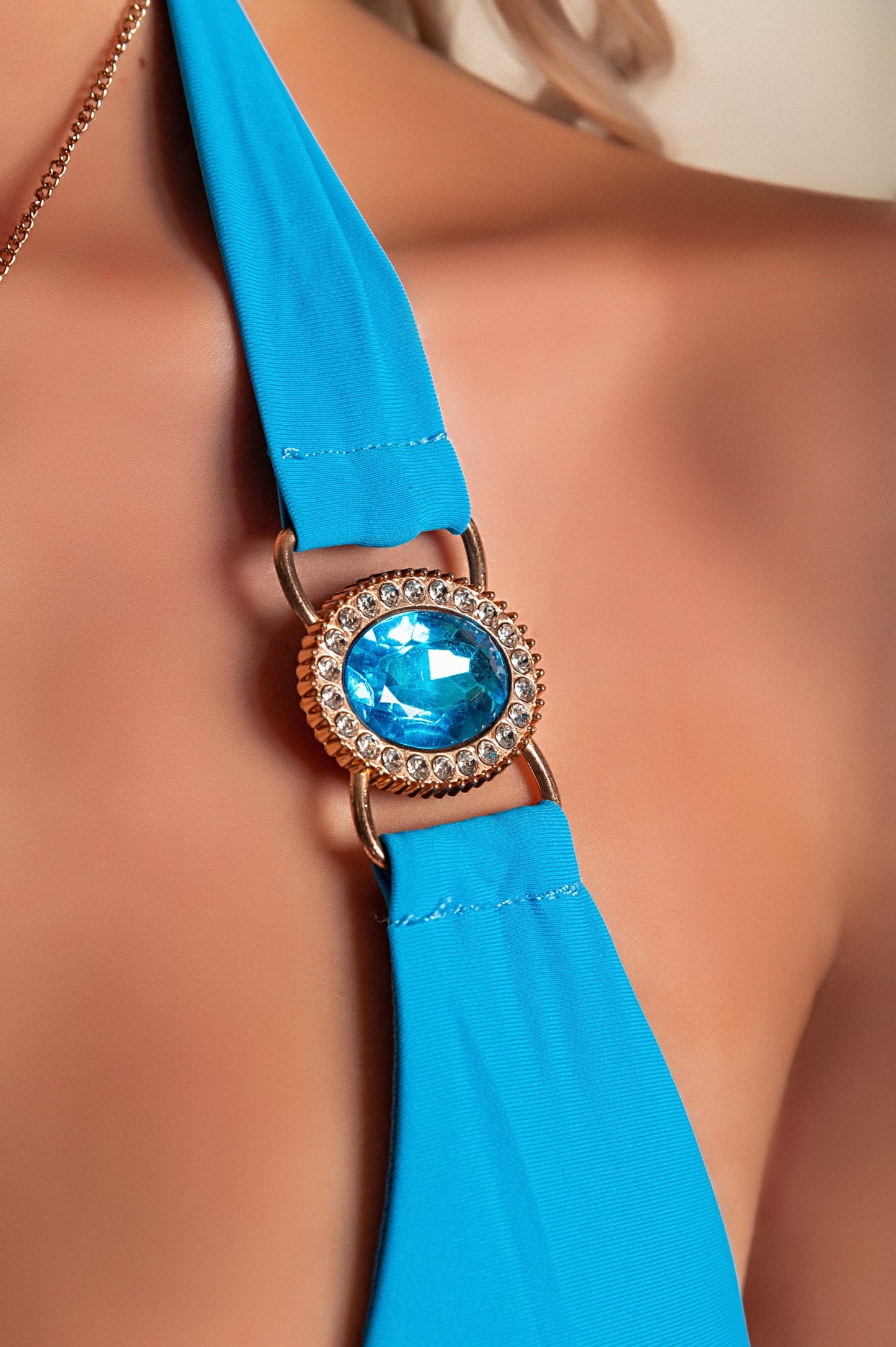 Costume da bagno due pezzi con strass, nero