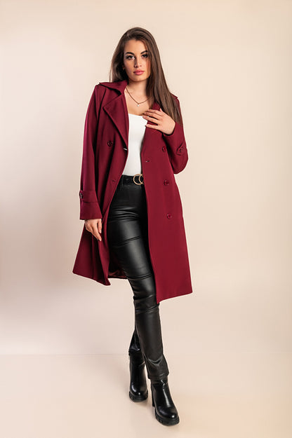 Trench elegante con bottoni, cammello