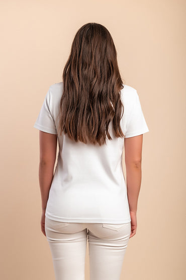 T-shirt in cotone con stampa, bianca
