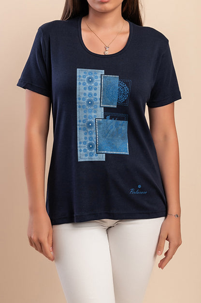 T-shirt in cotone con stampa, rosa