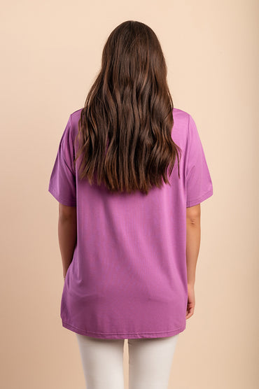 T-shirt stampata, viola