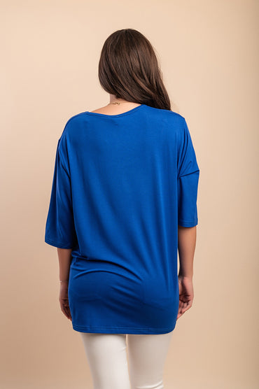 Tunica stampata, blu reale