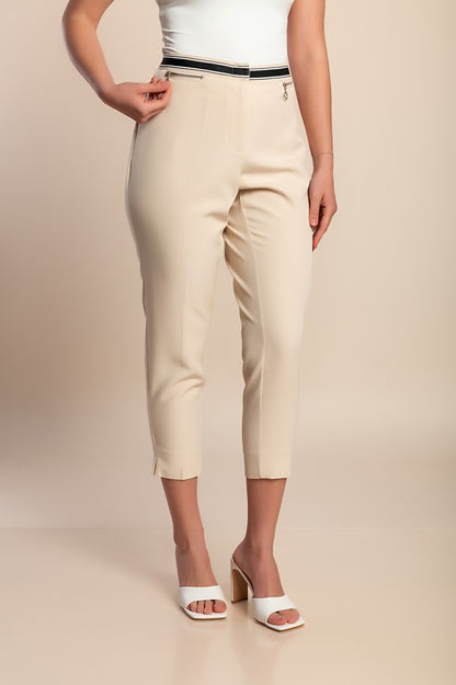 Pantaloni eleganti taglie forti, crema