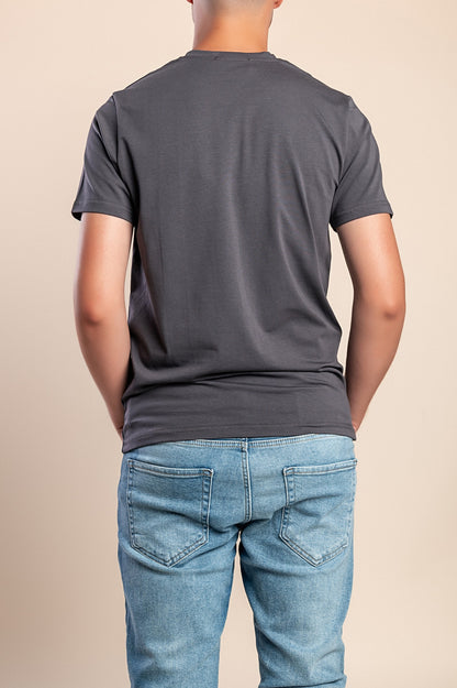 T-shirt da uomo in cotone con stampa, nera