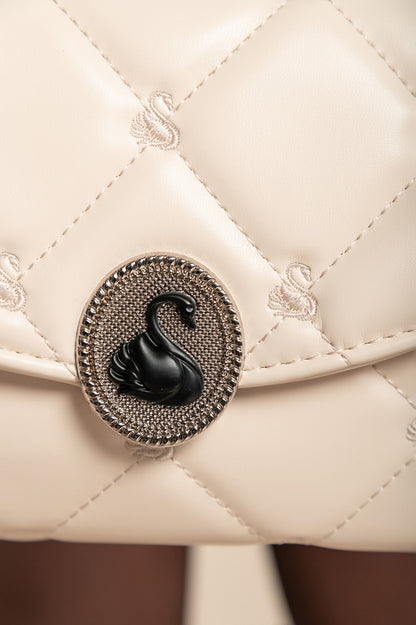 Borsa piccola con dettaglio trapuntato, bianca