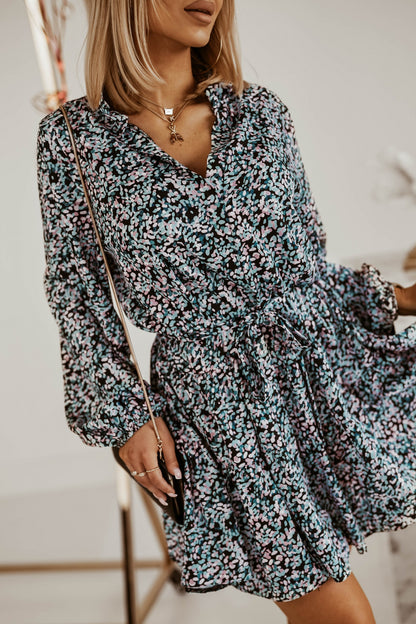 Mini abito con stampa Bolsena, nero