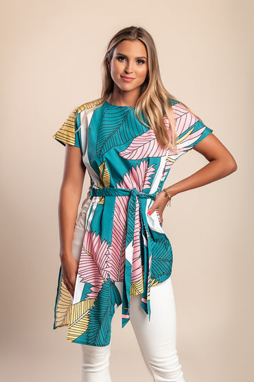 T-shirt in cotone con stampa, blu
