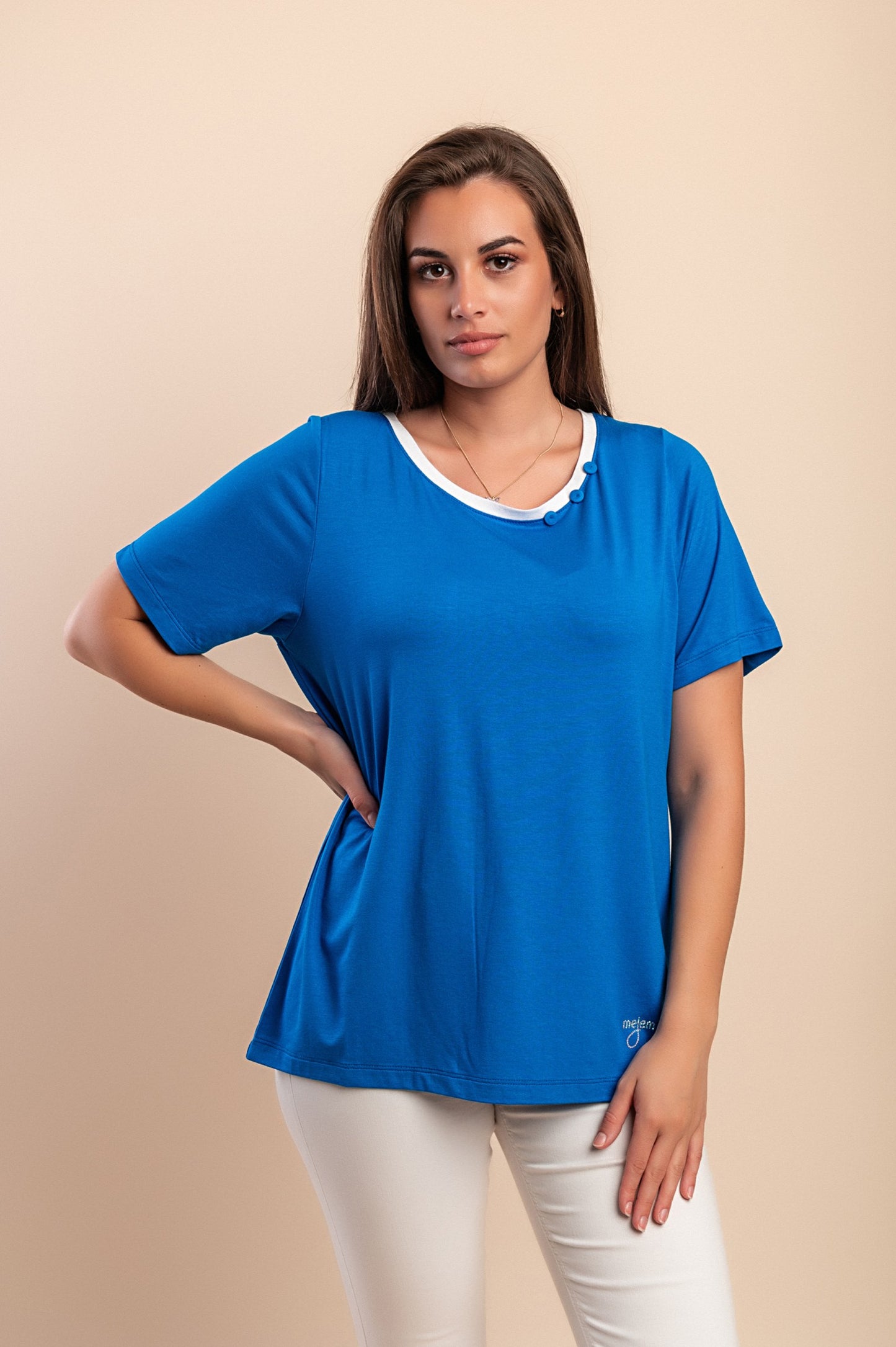 T-shirt in viscosa, bianca