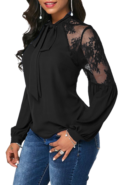 Camicia con dettagli in pizzo Ainsley, blu