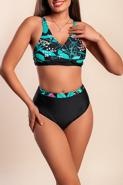 Costume da bagno due pezzi taglie forti, azzurro