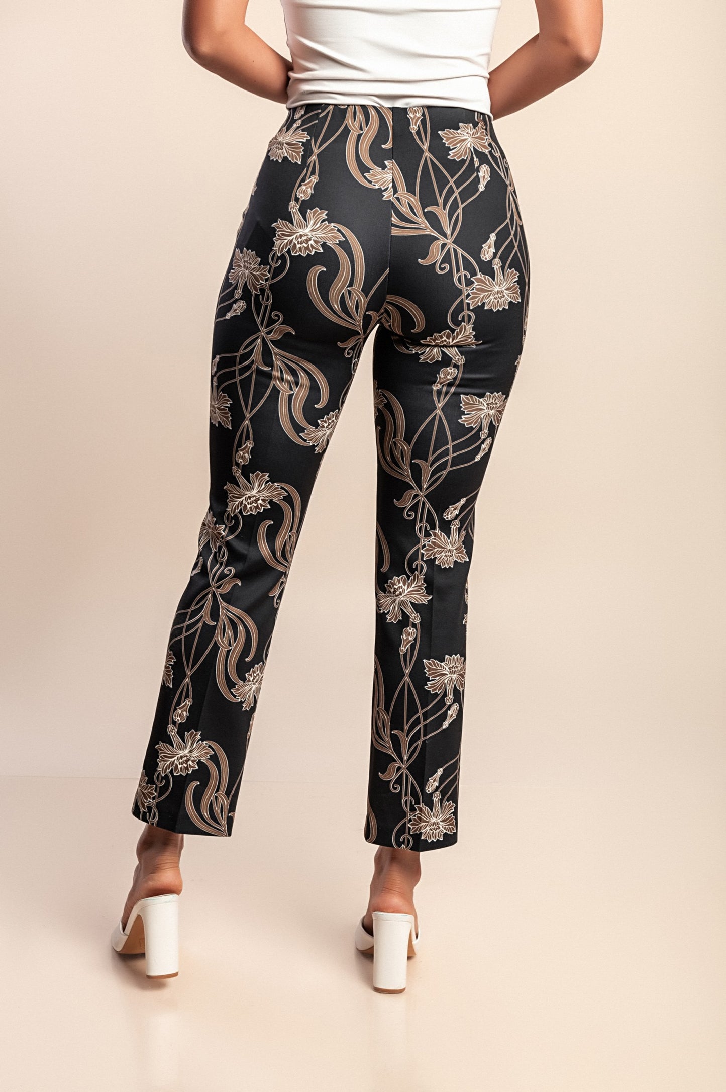 Pantaloni stampati, neri