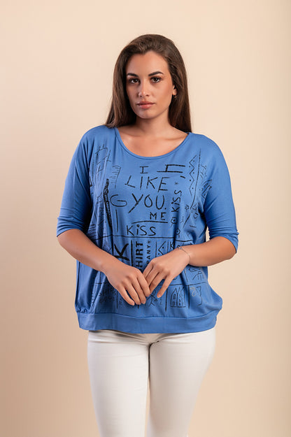 Maglietta con stampa, bianca