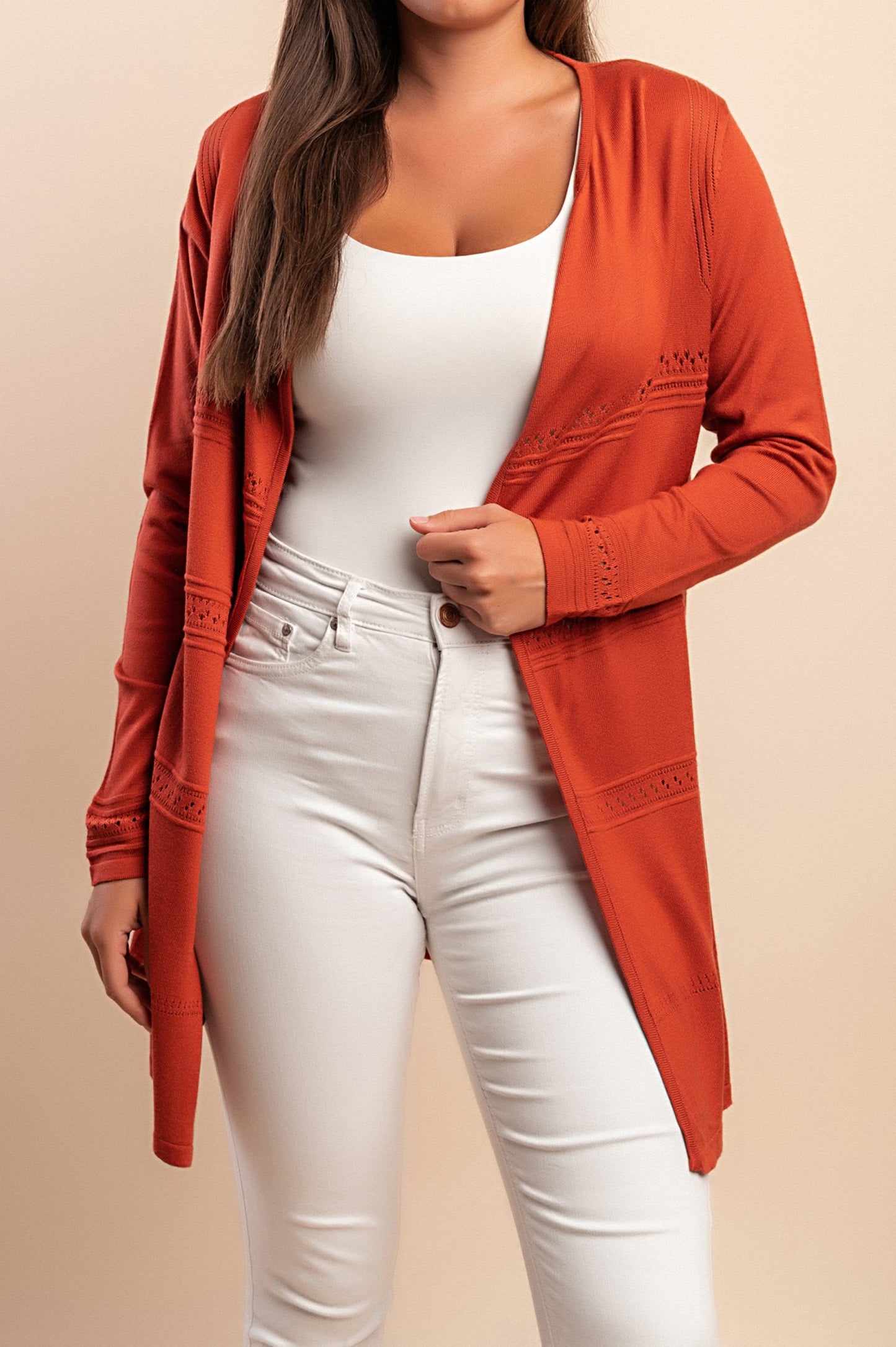 Cardigan a manica lunga, Mattone