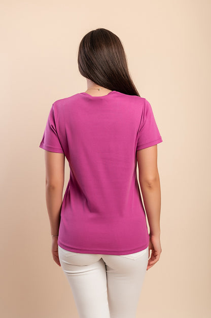 T-shirt in cotone con stampa, turchese
