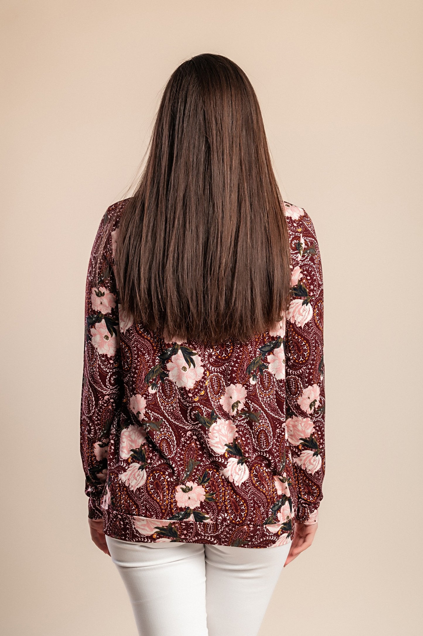 Camicetta stampata, bordeaux