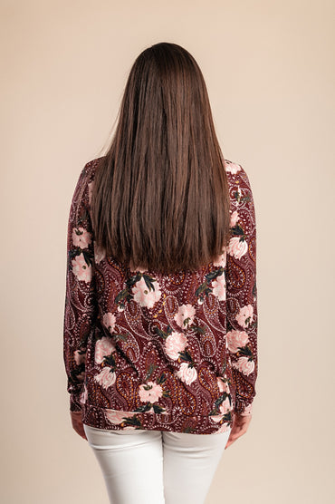 Camicetta stampata, bordeaux