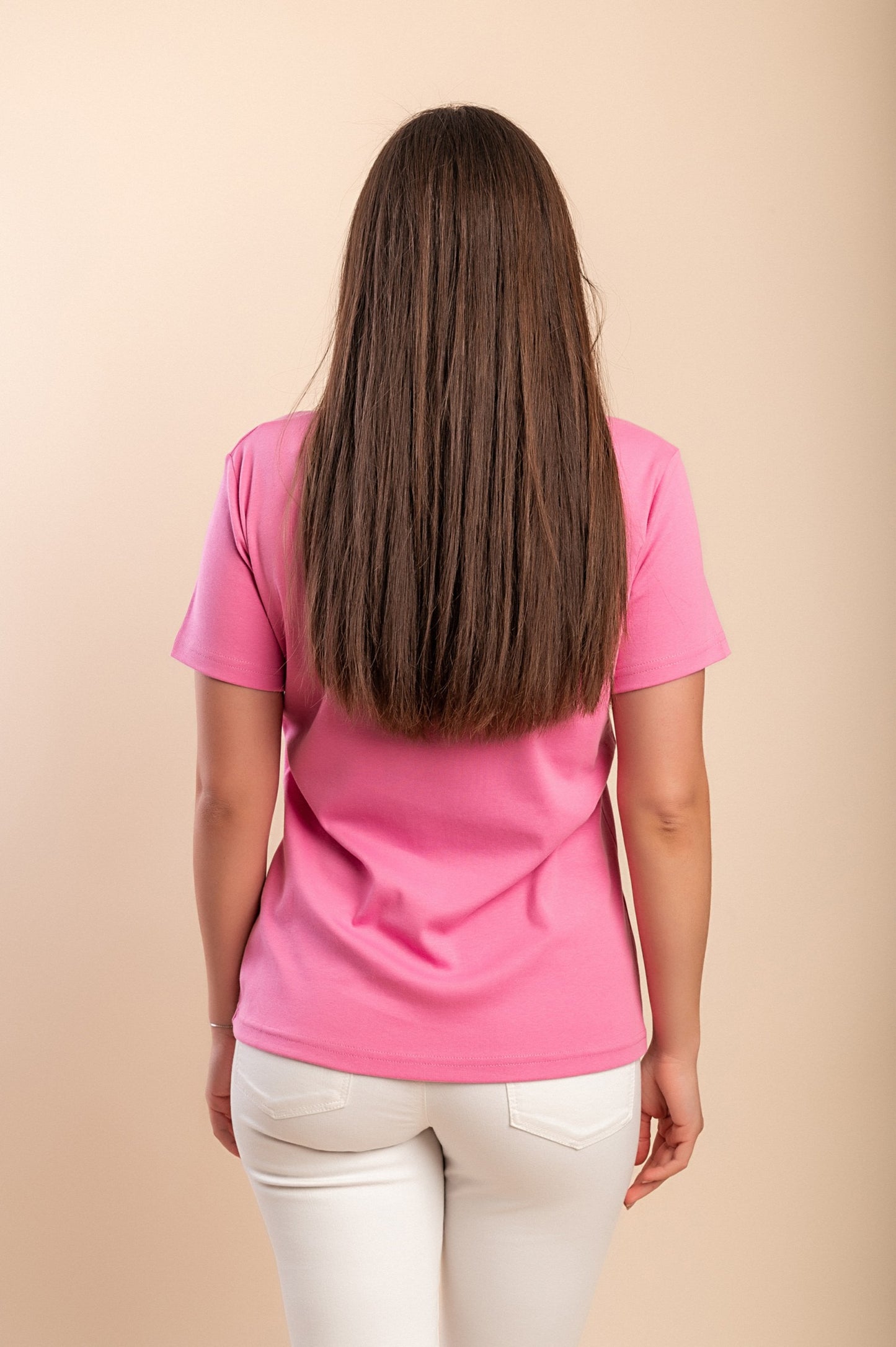 T-shirt in cotone con stampa, rosa chiaro