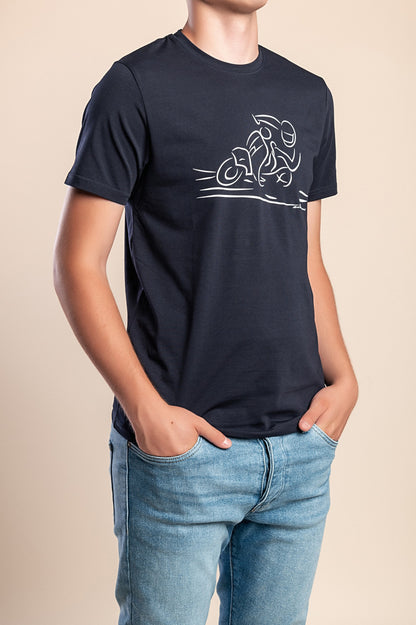 T-shirt da uomo in cotone con stampa, nera