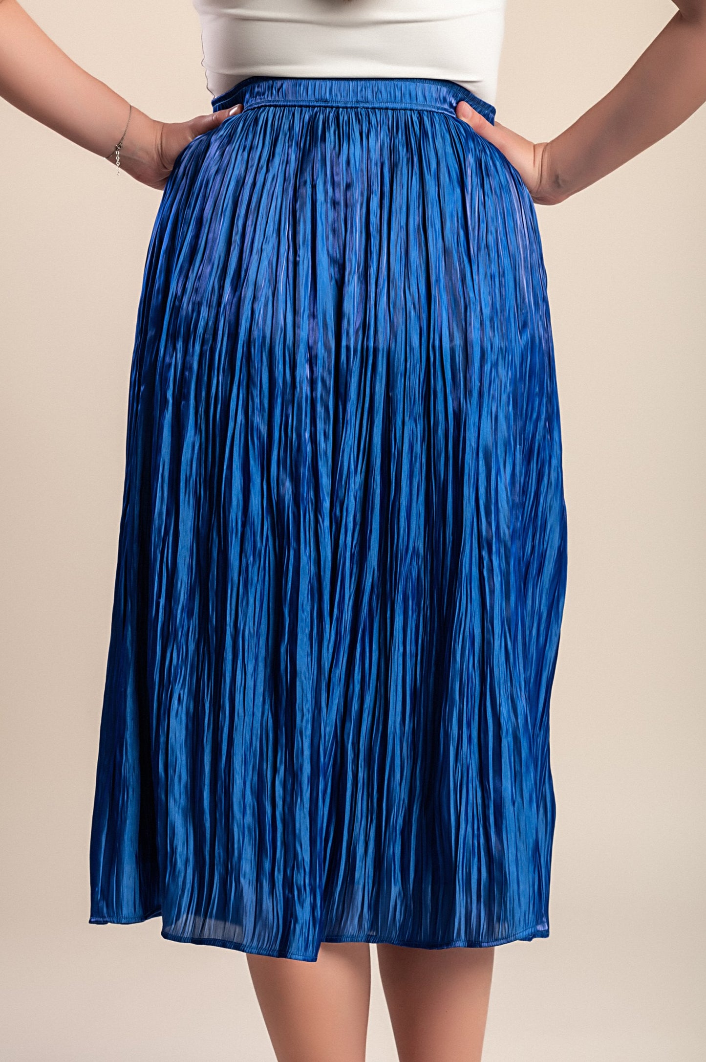Gonna midi taglie forti, blu