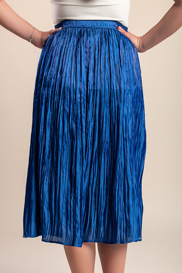 Gonna midi taglie forti, blu