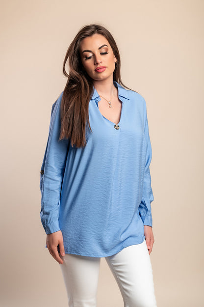 Camicetta taglie forti, azzurra