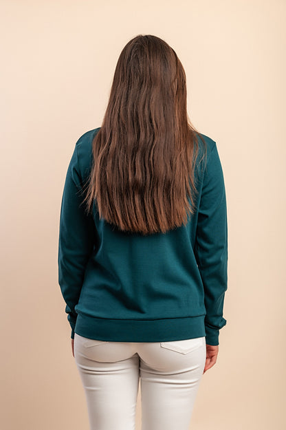 Giacca con zip in cotone, verde