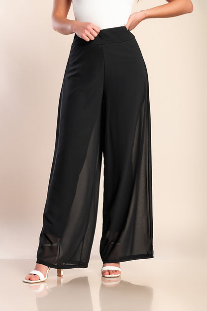 Pantaloni lunghi eleganti Veronna, neri