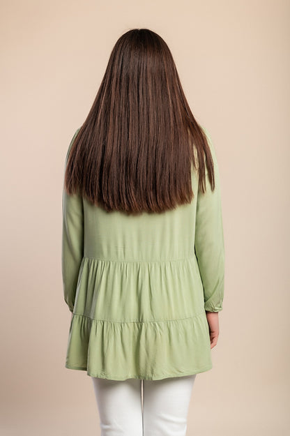 Camicetta con bottoni, verde chiaro