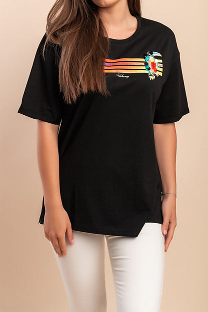 T-shirt in cotone con stampa, bianca