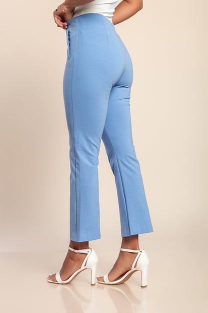Pantaloni eleganti in cotone, azzurro