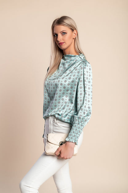 Camicetta stampata, colore beige