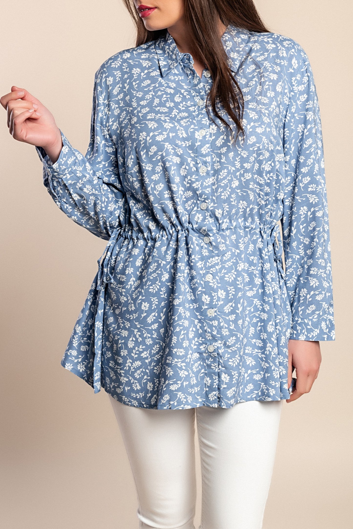 Camicetta in viscosa taglie forti, blu