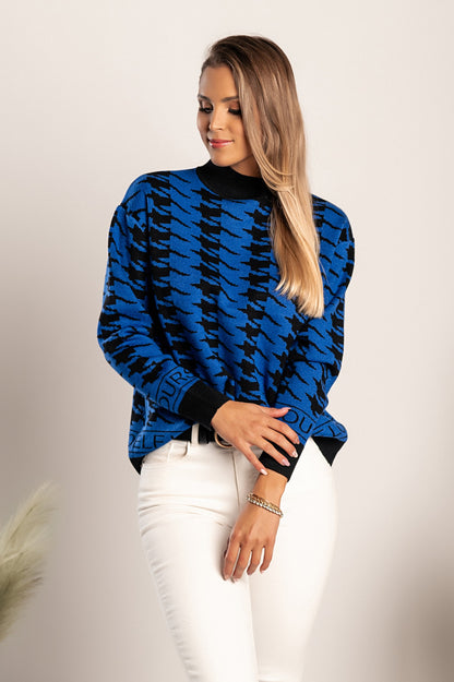 Maglia con fantasia pepita Sanga, marrone-nero