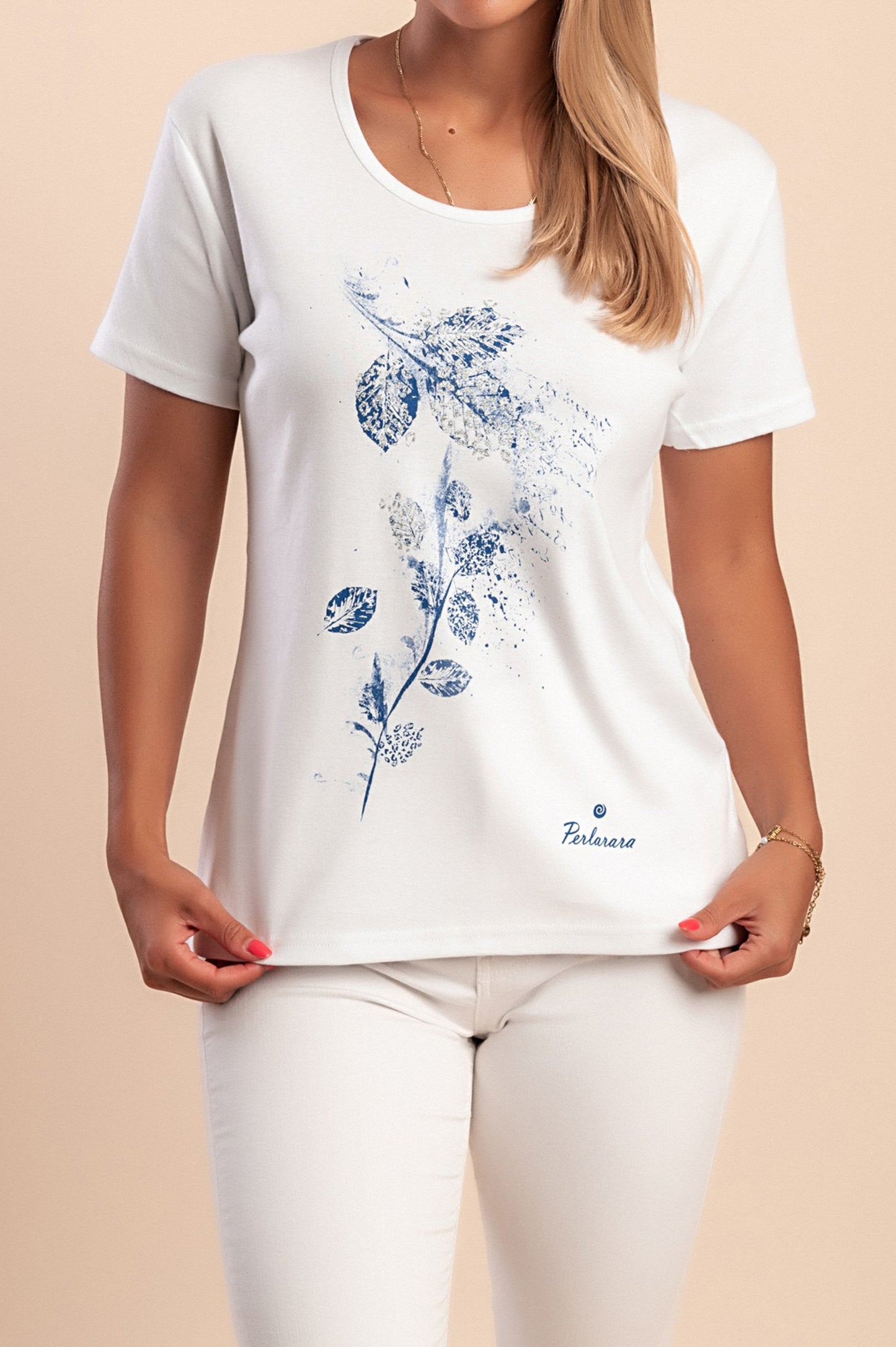 T-shirt in cotone con stampa, rosa chiaro