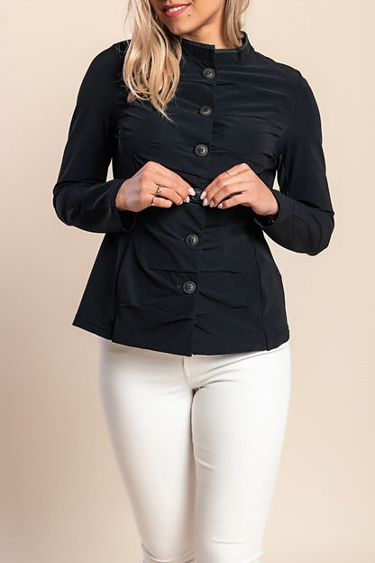 Top con bottoni, nero