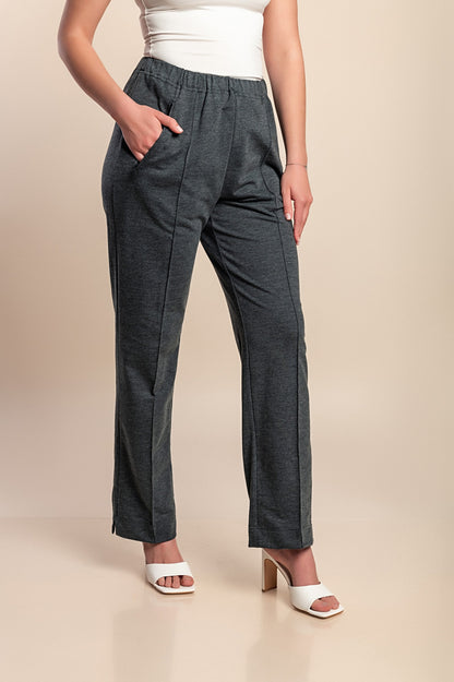 Pantaloni di cotone taglie forti, grigi